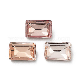 Glass Rhinestone Cabochons, Point Back & Back Plated, Faceted, Rectangle, Mixed Color, 6x4x2.50mm