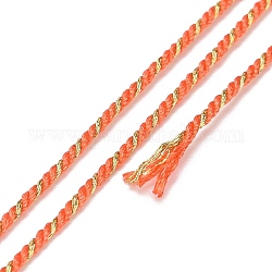 Cordón de filigrana de polialgodón, cuerda trenzada, con carrete de plástico, para colgar en la pared, artesanías, envoltorio de regalo, coral, 1.2mm, alrededor de 27.34 yarda (25 m) / rollo