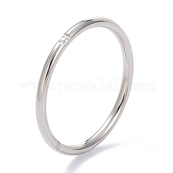 304 Stainless Steel Finger Rings, with Crystal Rhinestone, Stainless Steel Color, US Size 6~9(16.5~18.9mm)