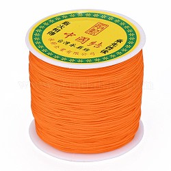 Плетеной нейлоновой нити, китайский шнур для завязывания бисера шнур для изготовления ювелирных изделий из бисера, темно-оранжевый, 0.8 мм, Около 100 ярдов / рулон