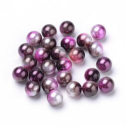 Cuentas de perlas de imitación acrílica arcoiris, gradiente de perlas de sirena, ningún agujero, redondo, coco marrón, 6mm, aproximamente 5000 unidades / 500 g
