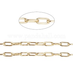 3.28 Feet Ion Plating(IP) 304 Stainless Steel Paperclip Chains, Soldered, Golden, 3x1~1.3x0.3mm