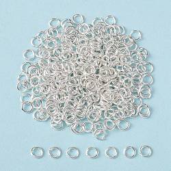 90pcs Silver Color Plated Brass Jump Rings, Cadmium Free & Lead Free, Open Jump Rings, 18 Gauge, 6x1mm, Inner Diameter: 4mm, about 90pcs/10g