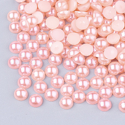 ABS Kunststoffimitation Perle Cabochons, Halbrund, rosa, 6x3 mm