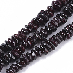 Chapelets de perles de grenat naturel, puce, 8~15x8~12x1~5mm, Trou: 1mm, Environ 110~120 pcs/chapelet, 15.75 pouce (40 cm)