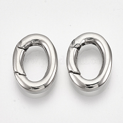 304 пружинное кольцо из нержавеющей стали, овальные кольца, цвет нержавеющей стали, 15.5x11.5x3 мм, внутренний диаметр: 10x6 мм
