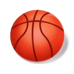 Broche de seguridad acrílico de baloncesto, pin de solapa de artículos deportivos para ropa de mochila, rojo naranja, 40x2mm