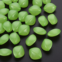 Perles en acrylique de gelée d'imitation, losange, vert clair, 17x14.5x9.5mm, Trou: 1.6mm, environ 500 pcs/500 g