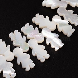 Perles en coquillage naturel, enfant, blanc antique, 15x8x2mm, Trou: 1mm