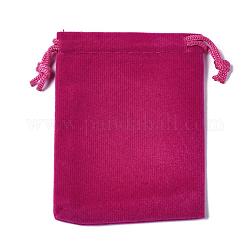 Pochettes rectangle en velours, sacs-cadeaux, camélia, 7x5 cm
