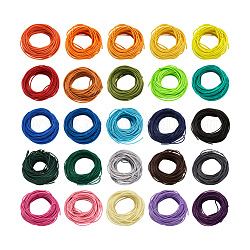 Craftdady 25 Bündel 25 Farben gewachste Polyesterschnur, Runde, Mischfarbe, 1 mm, 15 m / Bündel, 1 Bundle / Farbe
