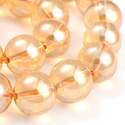 Electroplated Glass Round Bead Strands, Full Rainbow Plated, Navajo White, 14mm, Hole: 2mm, about 28pcs/strand, 15.3inch