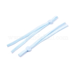 Flaches elastisches Hohlband aus Polyester, für Mundabdeckung Ohrschlaufe elastische Schnur, für diy nähen basteln, Einweg-Munddeckelmaterial, hellblau, 118x5 mm, Silikonperle: 9.5x8x4mm
