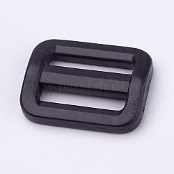 Boucles en plastique, rectangle, noir, 26.5x20.5mm, Trou: 3x19mm