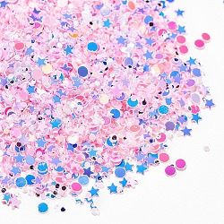 Glänzender Nagelkunst-Glitter, Maniküre Pailletten, diy sparkly paillette Tipps Nagel, Mischform, rosa, 1~2.5x1~2.5x0.2 mm
