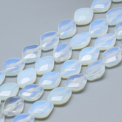 Chapelets de perles d'opalite, facette, losange, 13x10x5mm, Trou: 1mm, Environ 16 pcs/chapelet, 7.8 pouce
