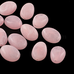 Imitazione ovale perline gemma acrilici, perla rosa, 18x13x9.5mm, Foro: 2 mm, circa 310pcs/500g