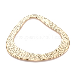 304 Edelstahl verbindet Ringe, strukturiert, golden, 43x50x1 mm, Innendurchmesser: 34x37 mm