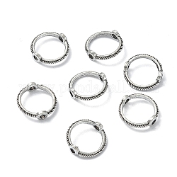 Tibetischen Stil Zinklegierungskorn Rahmen, runden Ring, Antik Silber Farbe, 9 mm, Bohrung: 1 mm