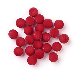 Abalorios de acrílico flocky, medio-perforado, redondo, rojo, 10mm, agujero: 1.6 mm