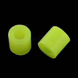 Recharges de perles à repasser en PE, Tube, jaune vert, 8.5~9x9~9.5mm