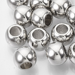 Perles européennes en plastique CCB, Perles avec un grand trou   , rondelle, platine, 10x8mm, trou: 4.5 mm, environ 1400 pcs / 500 g