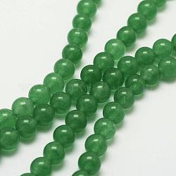 Fili di perle avventurina verde naturale, tondo, tinto, 6mm, Foro: 1 mm, circa 62pcs/filo, 15.7 pollice