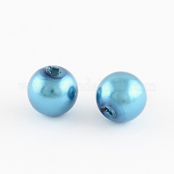 ABS Plastic Imitation Pearl Round Beads, Deep Sky Blue, 8mm, Hole: 2mm, about 1950pcs/500g