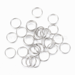 304 acero inoxidable anillos partidos, anillos de salto de doble bucleanillos de salto, color acero inoxidable, 8x1mm, aproximamente 7 mm de diámetro interior