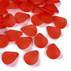 Pendentifs acryliques mats transparents, Pétalin, rouge, 17x14x2.5mm, Trou: 1.8mm, environ 2330 pcs/500 g