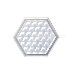 Moldes de silicona con forma de estera de taza hexagonal, moldes de resina para posavasos, para resina uv, fabricación artesanal de resina epoxi, blanco, 105x122x15mm