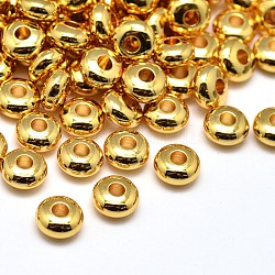 Ottone rotondi piatta distanziatore perline, oro, 6x3mm, Foro: 2 mm