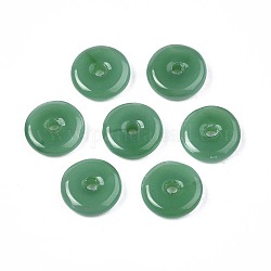 Imitation de perles de verre de jade, Boucle de paix, vert de mer, 10x3mm, Trou: 1.5x1.6mm