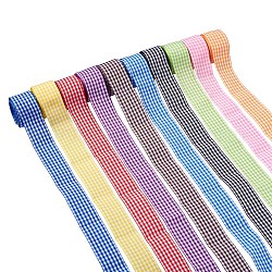 50 метр 10 цвета полиэфирной ленты, шотландка ленты, для упаковки подарков, цветочные банты поделки украшения, разноцветные, 1 дюйм (25 мм), 5 метр / цвет