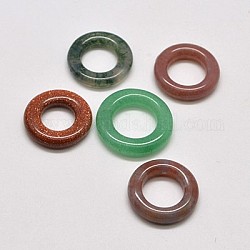 Gemstone Pendants, Ring, 15~20x3~5mm, Hole: 8~15mm