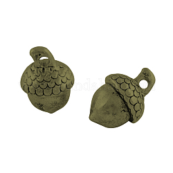 Tibetan Style Alloy Pendants, Acorn, Cadmium Free & Nickel Free & Lead Free, Antique Bronze, 15.5x10.5mm, Hole: 2mm