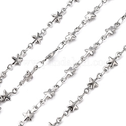 304 Stainless Steel Link Chains, Soldered, Decorative Star Chain, Stainless Steel Color, 5mm