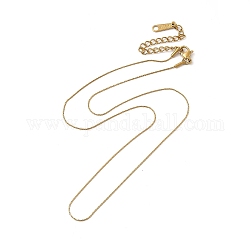 Chapado en iones (ip) 304 collar de cadena coreana de acero inoxidable para mujer, real 14k chapado en oro, 16.02 pulgada (40.7 cm)
