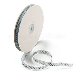 100 Yard Nylonbänder mit Polka-Dot-Print, Wohnung, Deep-Sky-blau, 3/8 Zoll (10 mm), ca. 100 Yards / Rolle