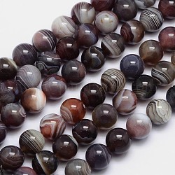 Botswana naturelle brins agate de perles rondes, 12mm, Trou: 1mm, Environ 32 pcs/chapelet, 15.5 pouce