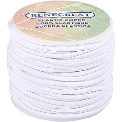 BENECREAT 3mm 22 Yard Elastic Cord, Jewelry Making Beading Cord, Stretch Thread Wire Fabric Crafting String Rope Bungee Cord for DIY Crafts Bracelets Necklaces, White