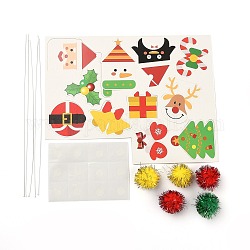 DIY Weihnachtsthema Papierkuchen Einlage Kartendekoration, mit Bambusstock, zur Tortendekoration, Weihnachtsmann, Mischfarbe, 203 mm