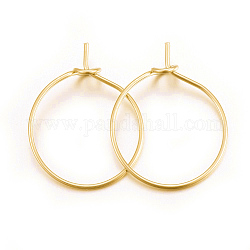 316 Surgical Stainless Steel Wine Glass Charms Rings, Hoop Earring Findings, DIY Material for Basketball Wives Hoop Earrings, Real 18K Gold Plated, 21 Gauge, 20x15.5x0.7mm, Pin: 0.7mm