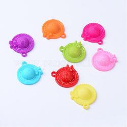 Opaque Acrylic Pendants, Hat, Mixed Color, 31x28.5x9mm, Hole: 3mm, about 200pcs/500g