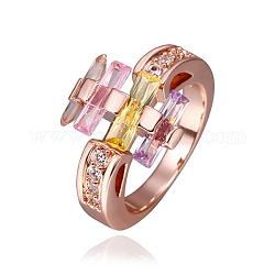 Romantische echte, mit Roségold plattierte Zirkonia-Ringe aus einer Zinnlegierung für Damen, Farbig, uns Größe 8 (18.1mm)