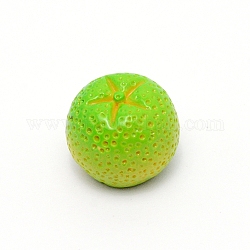 Perles en résine, nourriture imitation, sans trou, orange, verte, 15x13mm