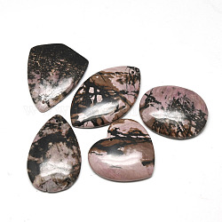 Colgantes naturales rhodonite, formas mixtas, 39~65x32~50x5~10mm, agujero: 2 mm