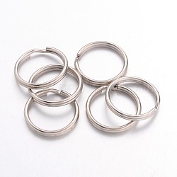 Anillos partidos de hierro, anillos de salto de doble bucle, de color platino, 1.5 mm de espesor, 16 mm de diámetro, aproximamente 14.5 mm de diámetro interior