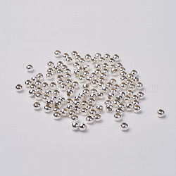 Perles séparateurs en fer, sans plomb, ronde, couleur d'argent, 3.2mm, Trou: 1mm