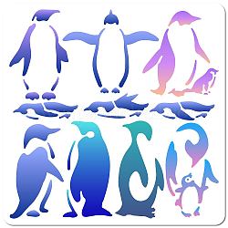 Plastique pour animaux de compagnie évider dessin peinture modèles de pochoirs, carrée, pingouin, 300x300mm